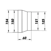 Transition PVC 150-125 mm
